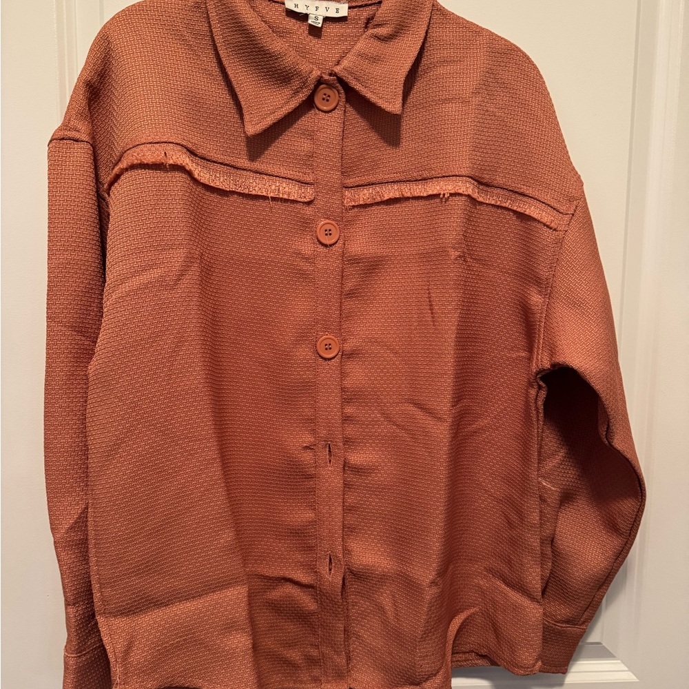 Women's Rust Button-Up Top